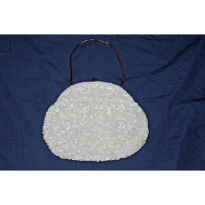 Vintage beaded La Regale evening handbag 1950s 1960s Pearlescent Opalescent
